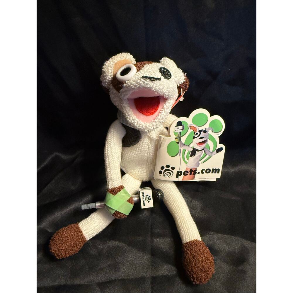 Vintage Y2K Pets.Com Sock Puppet Ad Dog w Tags